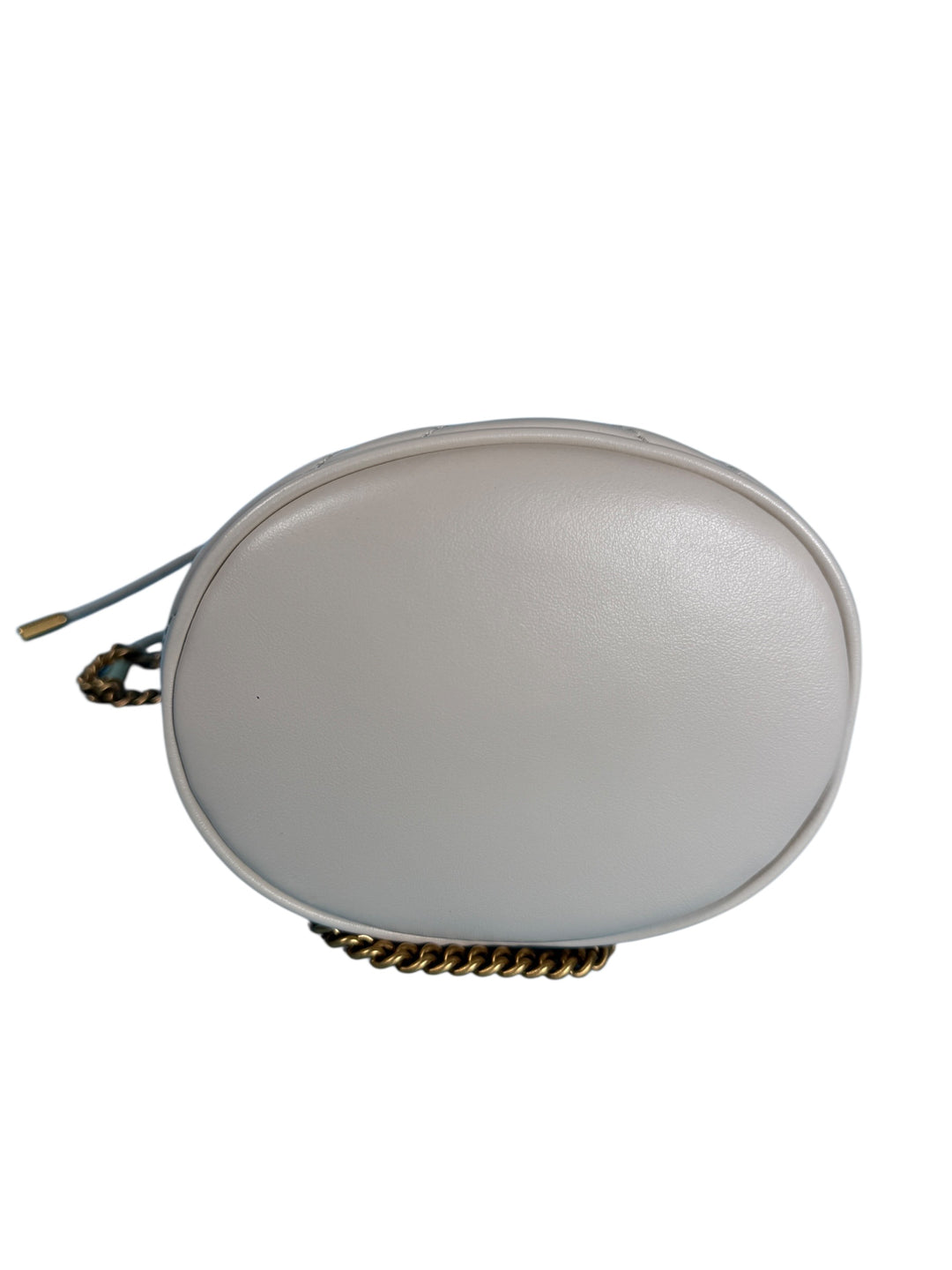 Gucci Matelassé Mini GG Marmont 2.0 Bucket Bag White Calfskin