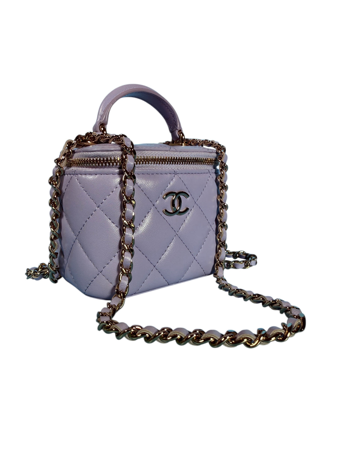 Chanel Mini Vanity Box Quilted Lambskin Lilac