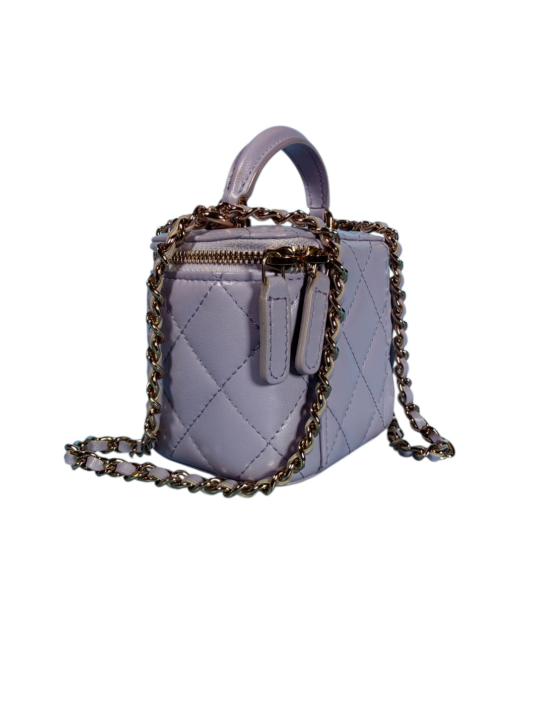Chanel Mini Vanity Box Quilted Lambskin Lilac
