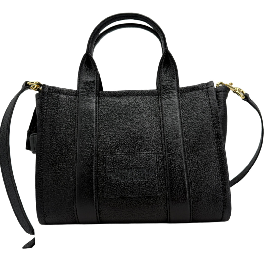 Marc Jacobs Small The Tote Bag – Black Grained Calfskin Leather with Adjustable Strap