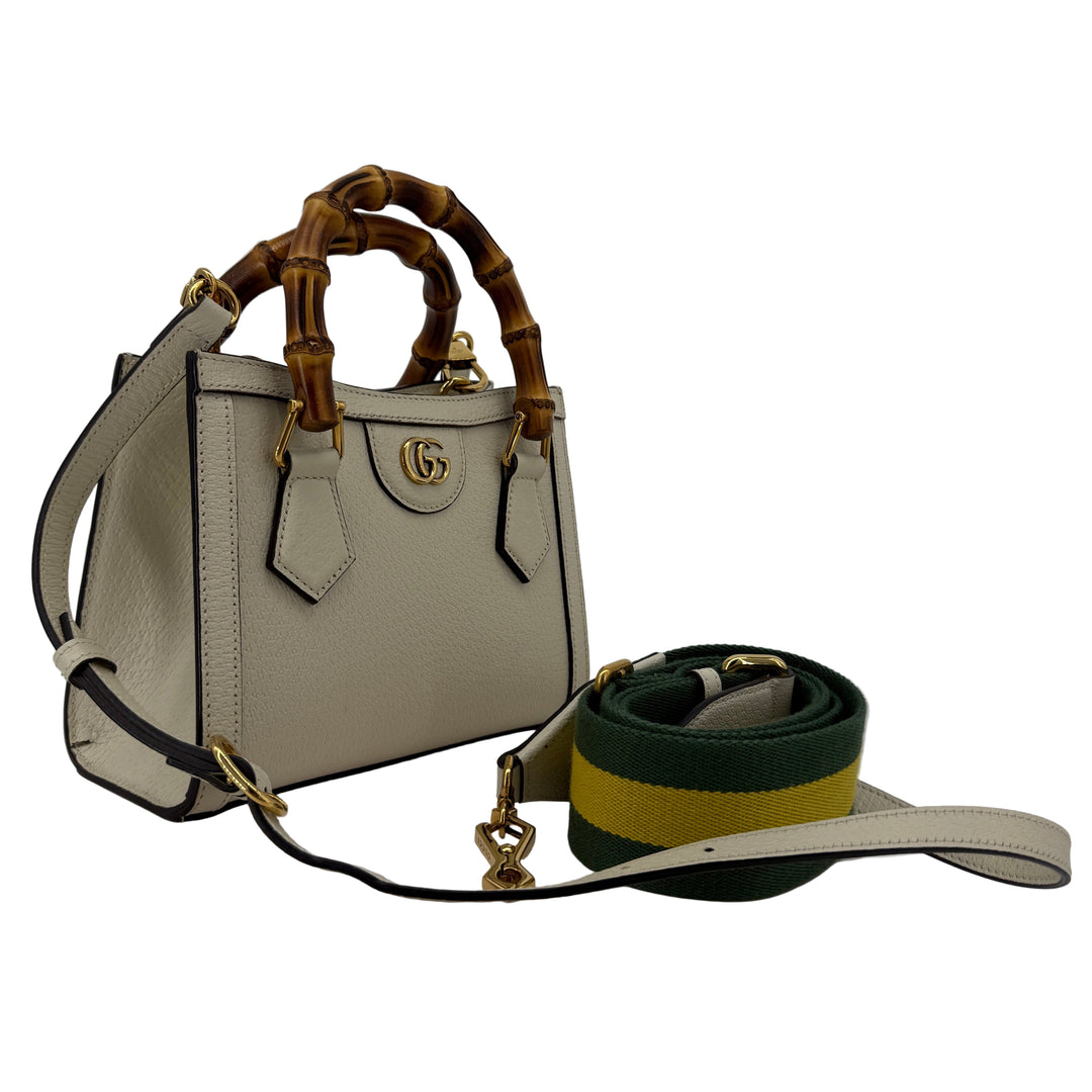 Gucci Medium Bamboo Handle Bag White Leather | LuxLoveLouis