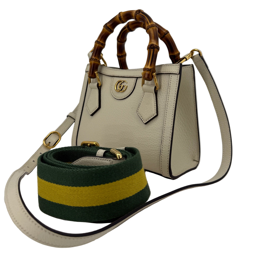 Gucci Medium Bamboo Handle Bag White Leather | LuxLoveLouis