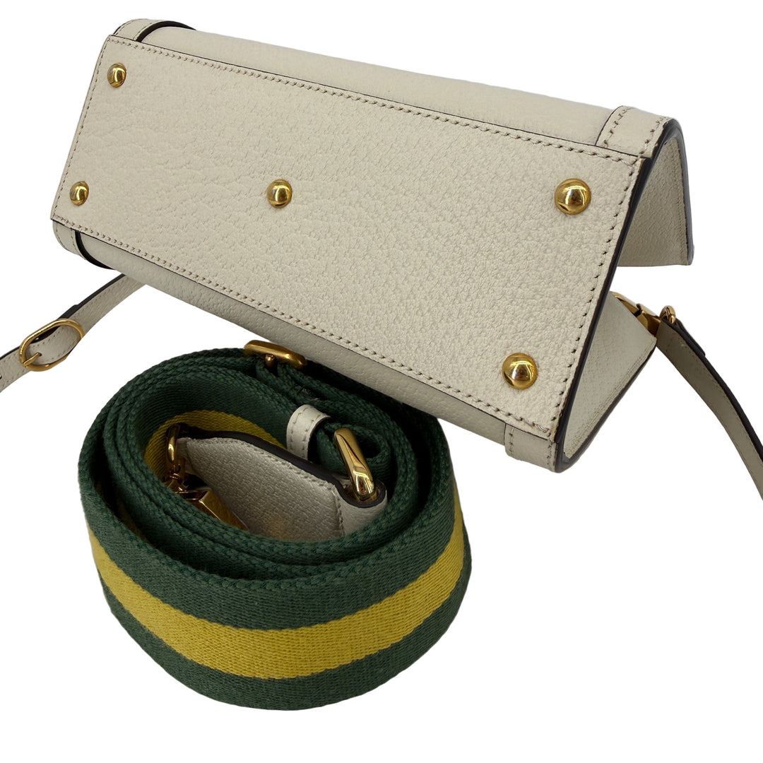 Gucci Medium Bamboo Handle Bag White Leather | LuxLoveLouis