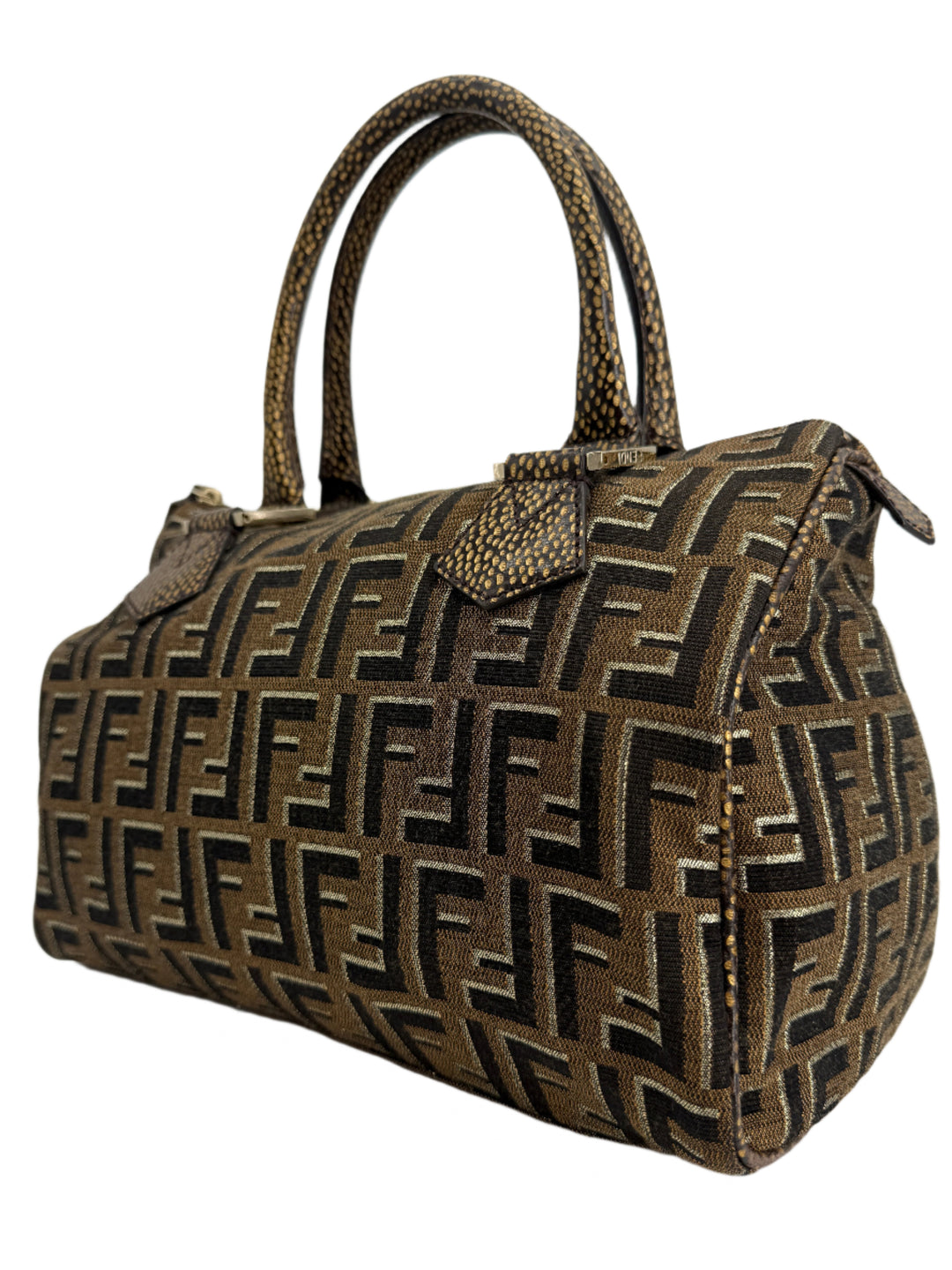 Fendi Medium Chef Boston Bag – Zucca Canvas with Oro Moro Vitello Leather Trim