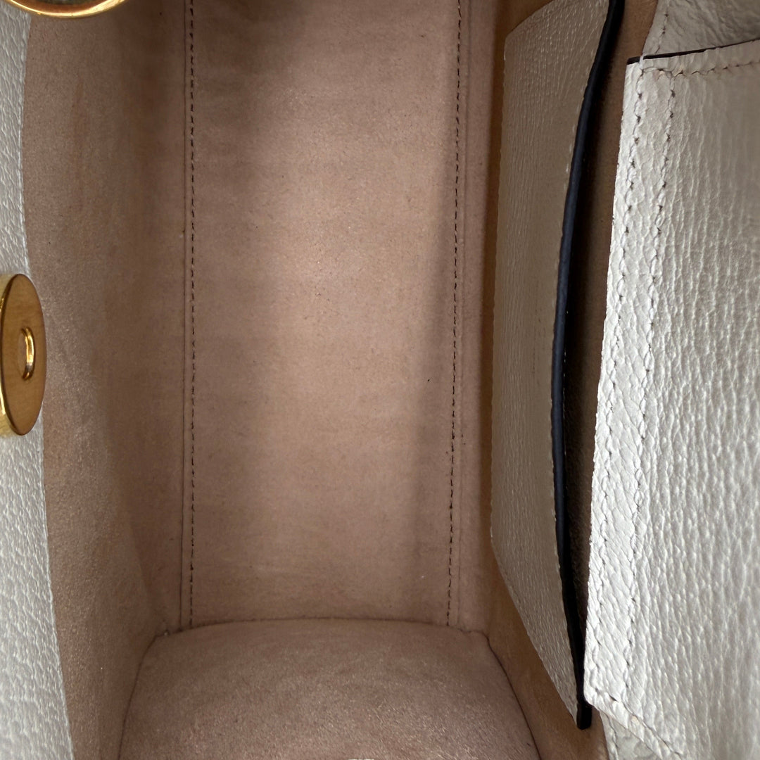 Gucci Medium Bamboo Handle Bag White Leather | LuxLoveLouis