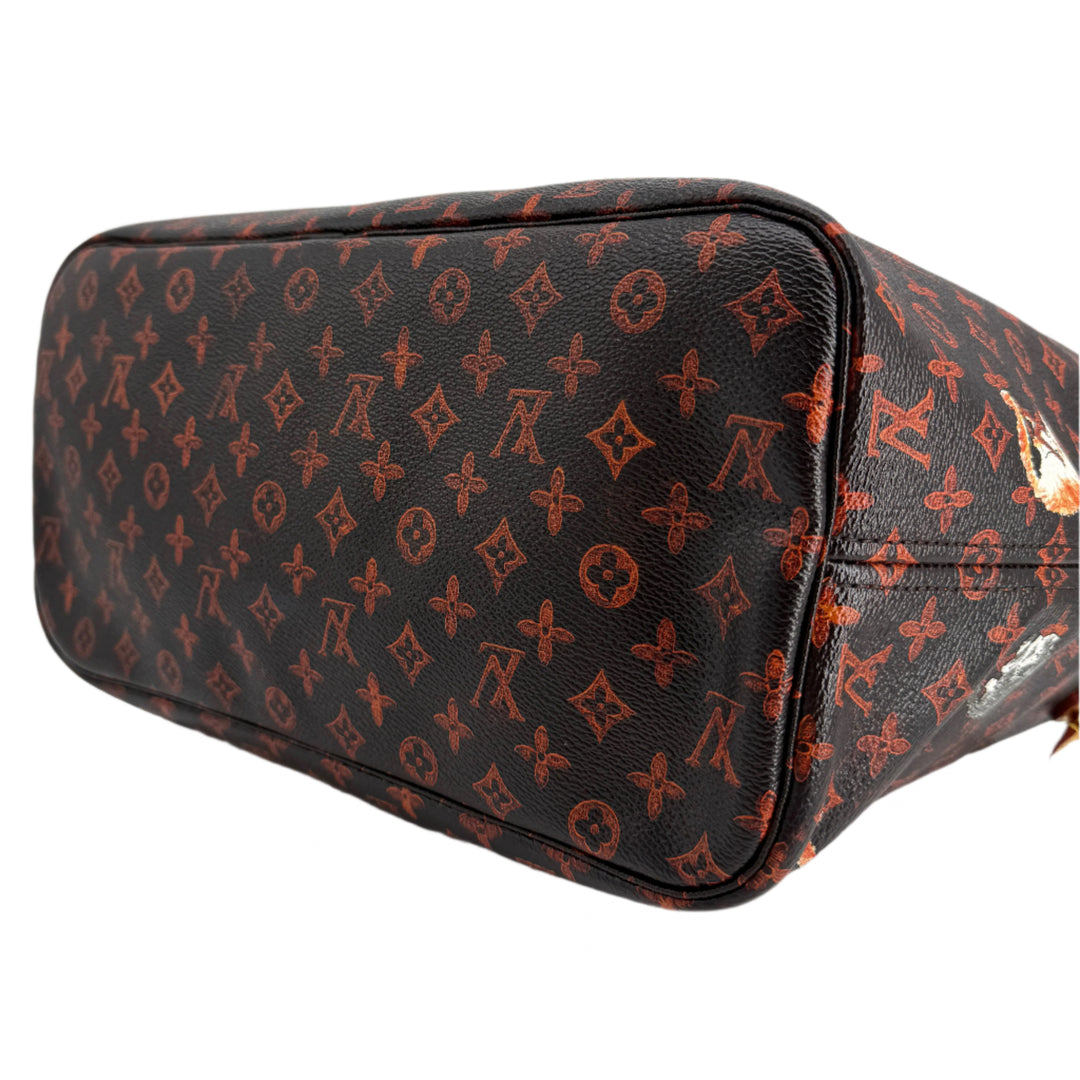 Louis Vuitton Catogram Neverfull MM – Marron Calfskin with Cats and Dogs Print