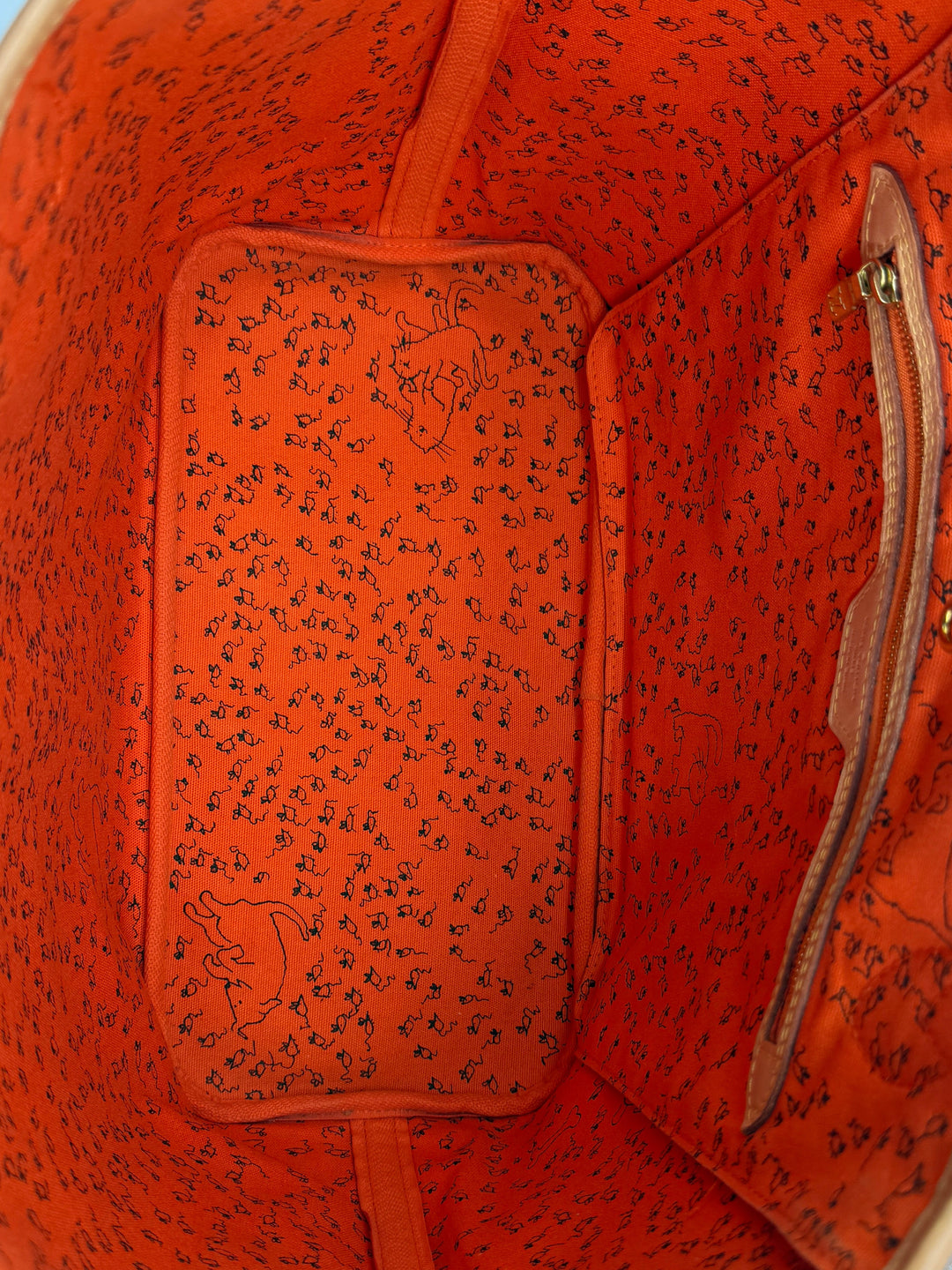 Louis Vuitton Catogram Neverfull MM – Marron Calfskin with Cats and Dogs Print