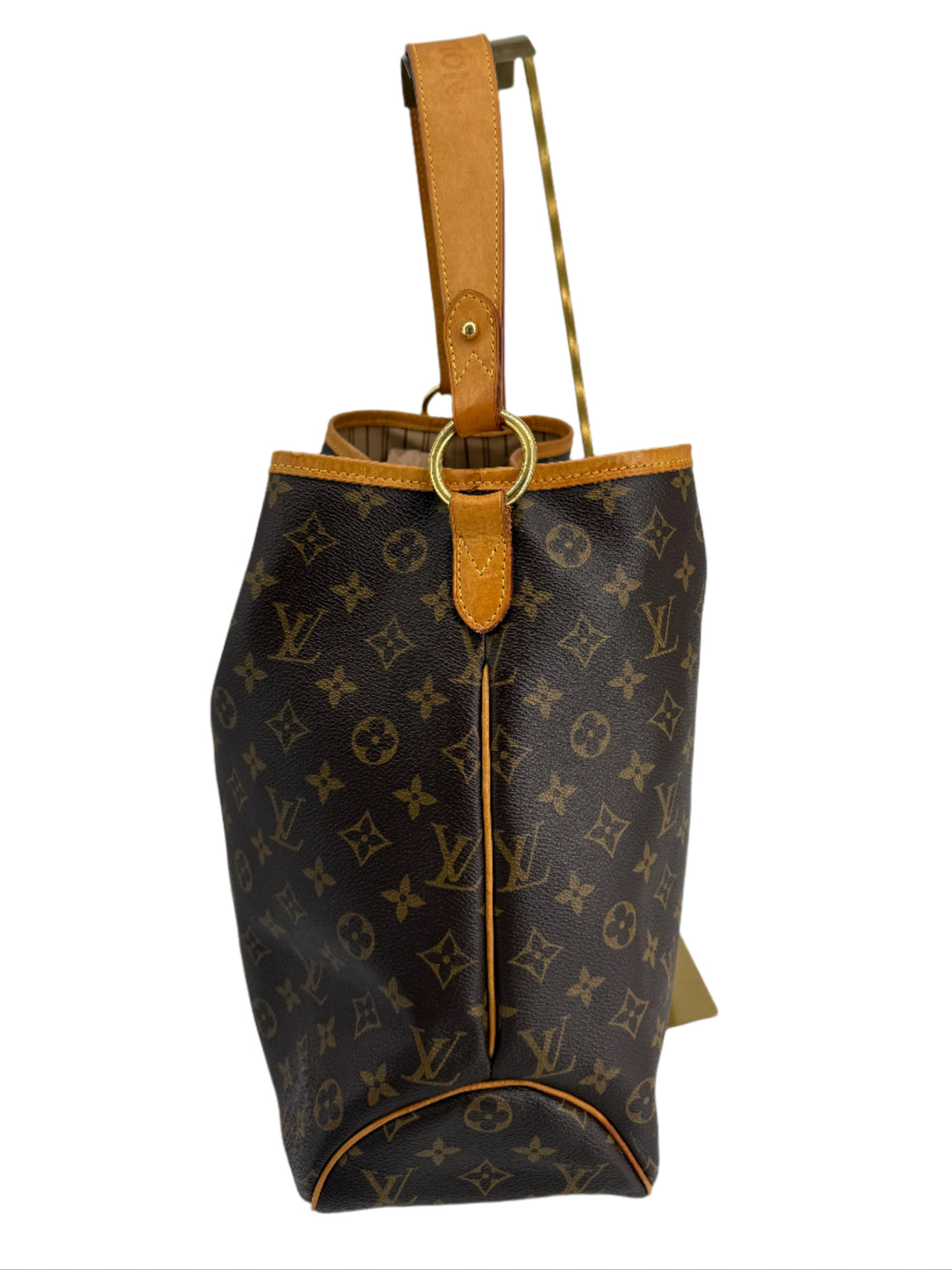 Louis Vuitton Monogram Delightful MM shoulder hobo bag showcasing the iconic design and vachetta leather strap.