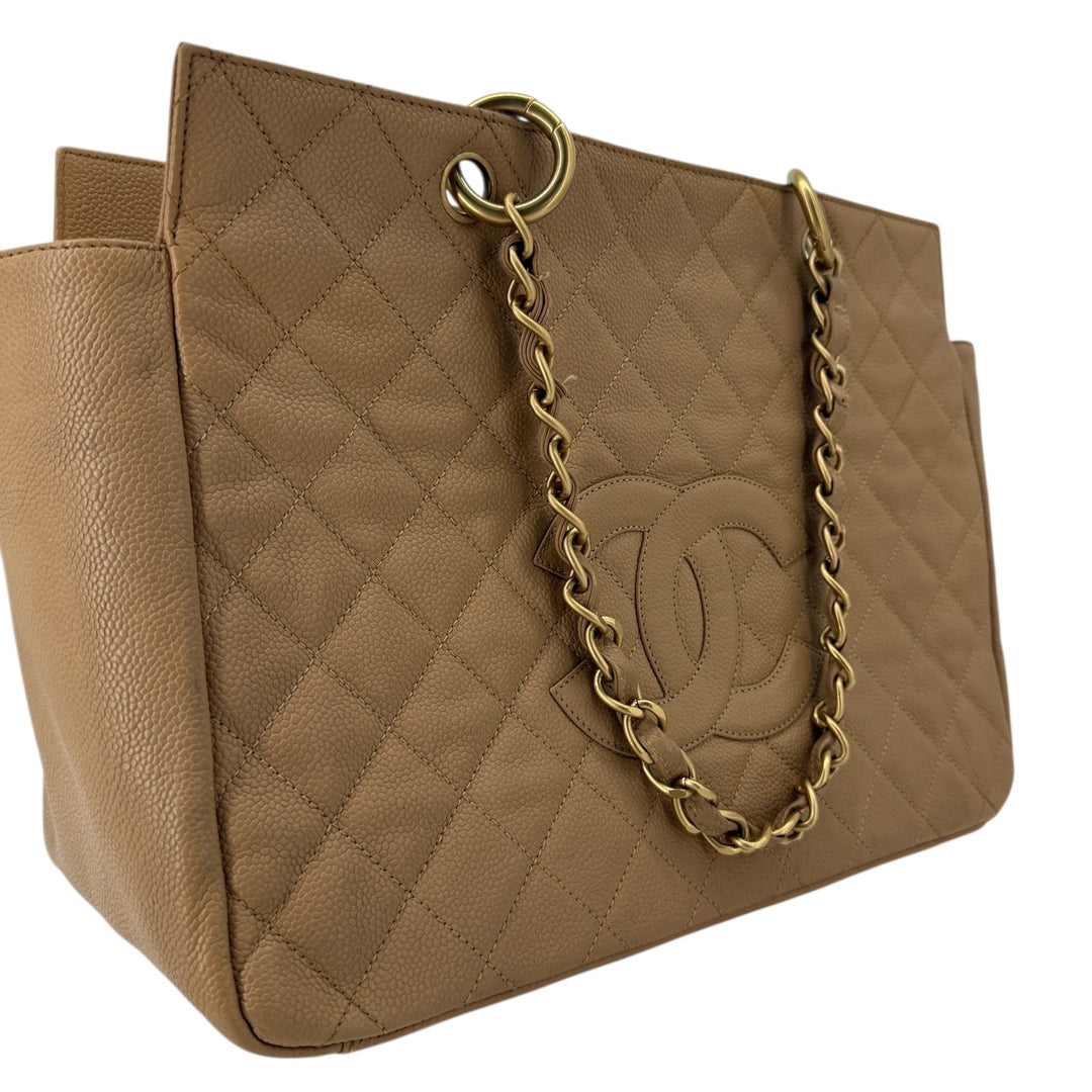 Chanel Caviar Quilted Grand Shopping Tote GST Beige | LuxLoveLouis