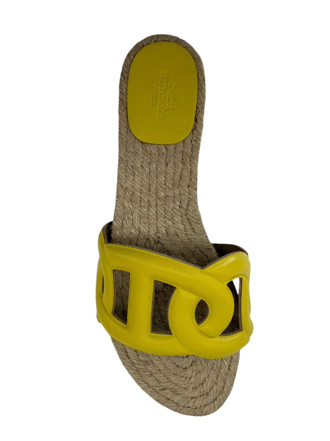 Hermès Oran Sandals Jaune Curcuma Leather Slides – Size 37