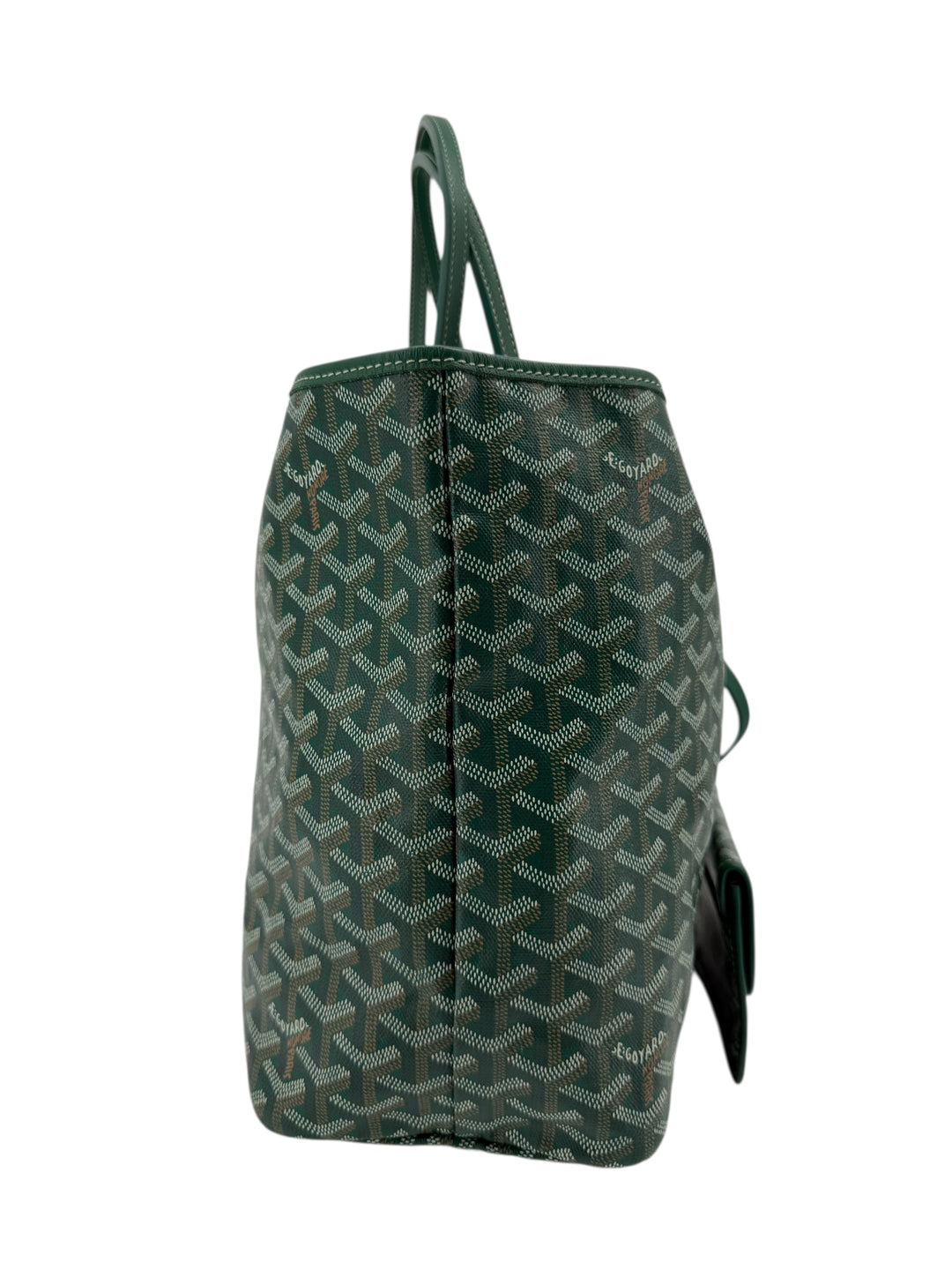 Goyard Green Goyardine Canvas Tote Bag with Leather Trim & Pouch | 2019 Collection