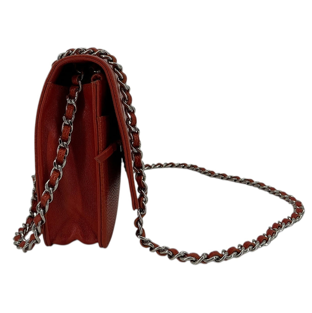 Chanel Wallet on Chain Red Caviar Leather Silver Hardware 2012-2013