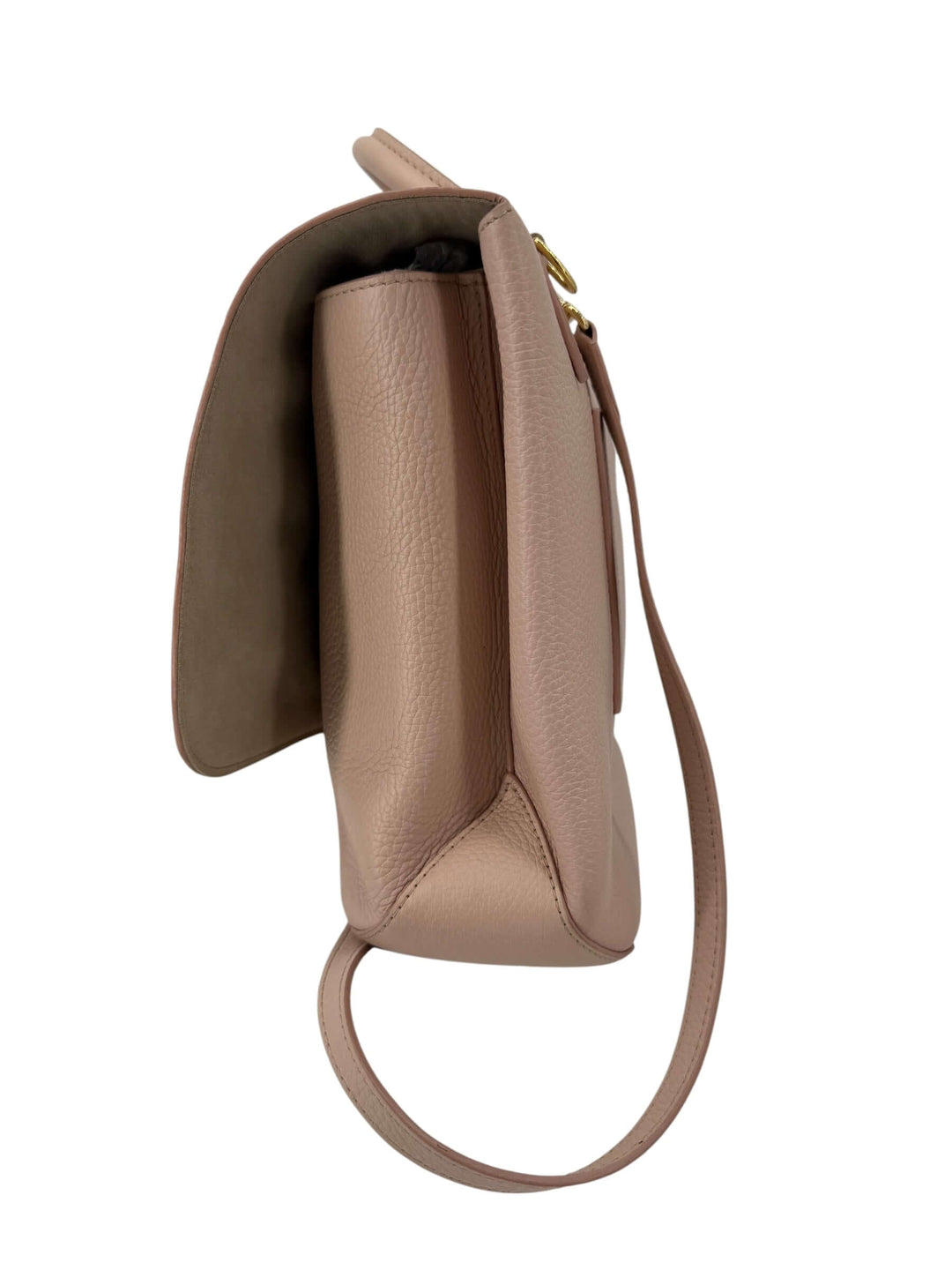 Louis Vuitton Taurillon Volta Magnolia Pink | Authentic | LuxLoveLouis side view showcasing supple Taurillon leather and strap.