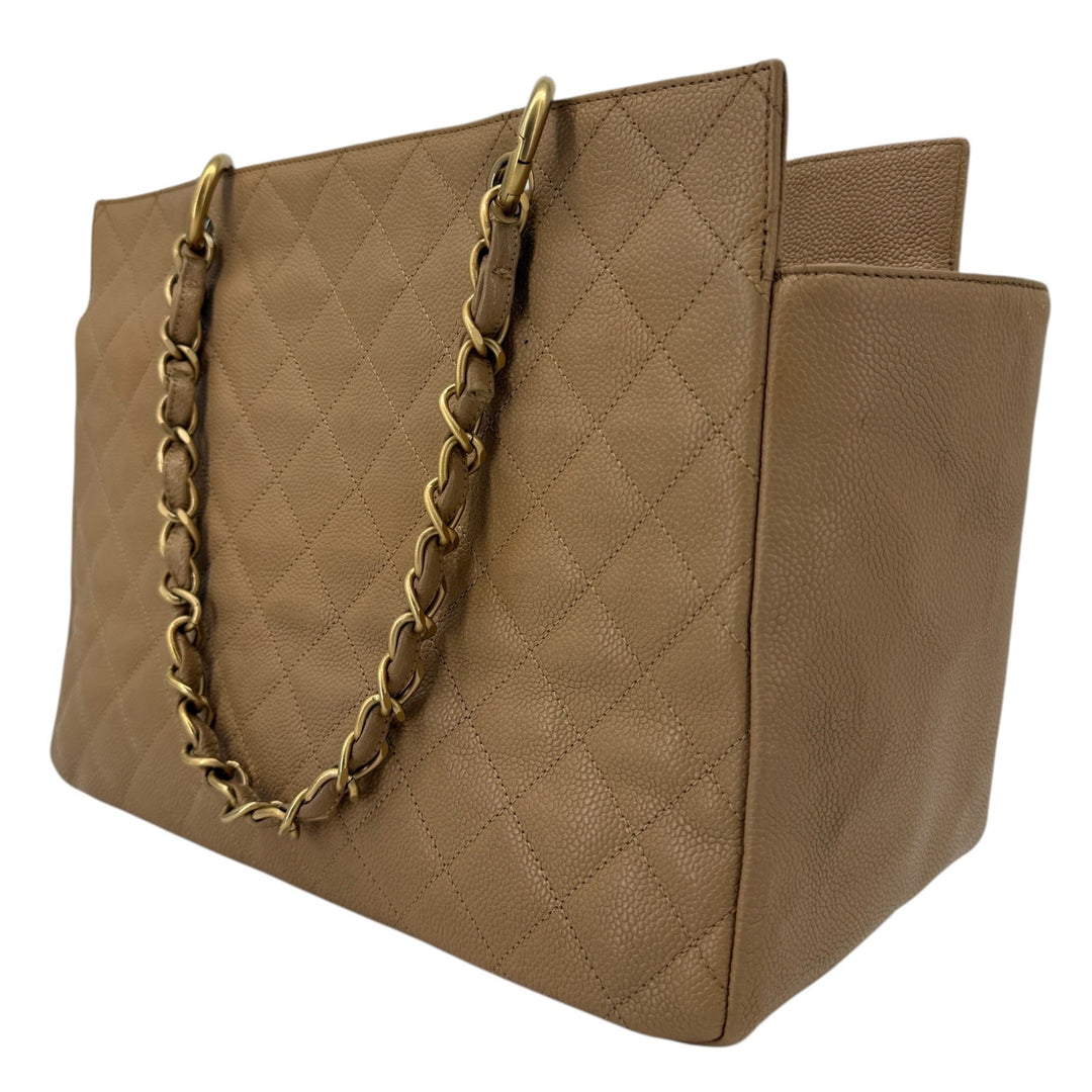 Chanel Caviar Quilted Grand Shopping Tote GST Beige | LuxLoveLouis