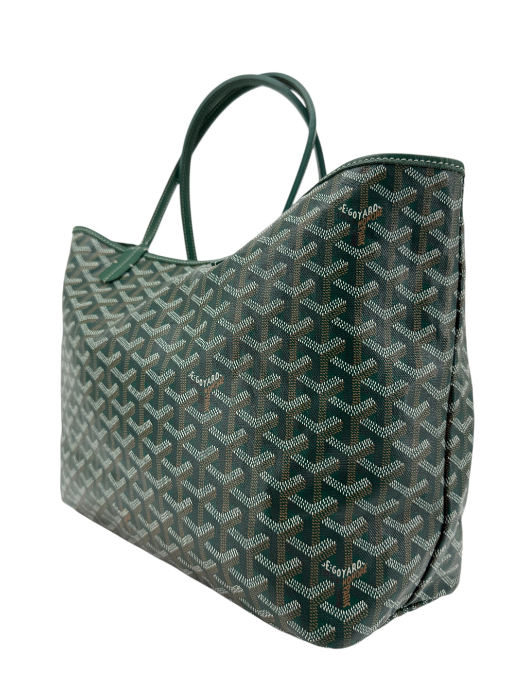 Goyard Green Goyardine Canvas Tote Bag with Leather Trim & Pouch | 2019 Collection