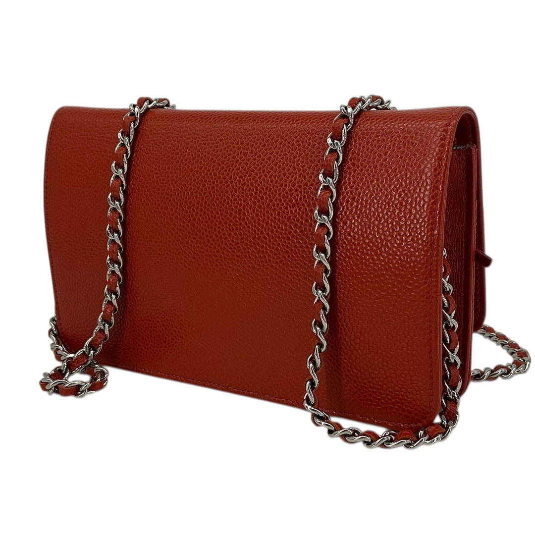 Chanel Wallet on Chain Red Caviar Leather Silver Hardware 2012-2013