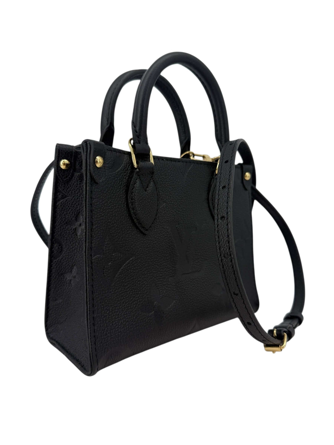 Louis Vuitton OnTheGo BB Monogram Empreinte Black | LuxLoveLouis stylish handbag with embossed details.