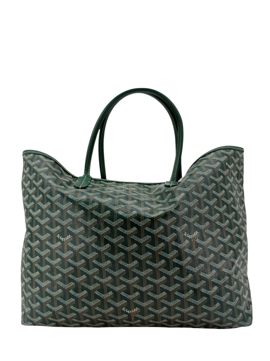 Goyard Green Goyardine Canvas Tote Bag with Leather Trim & Pouch | 2019 Collection