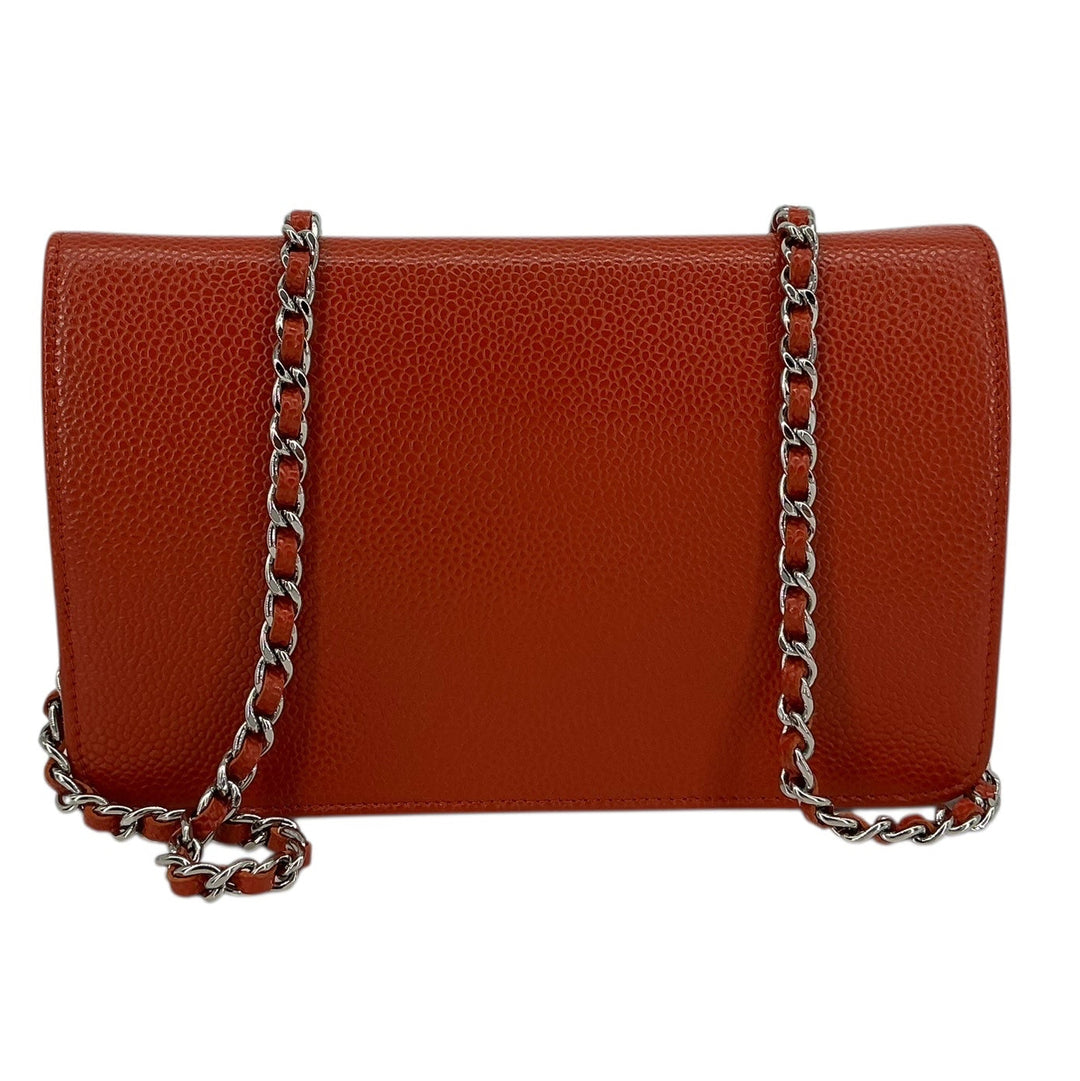Chanel Wallet on Chain Red Caviar Leather Silver Hardware 2012-2013