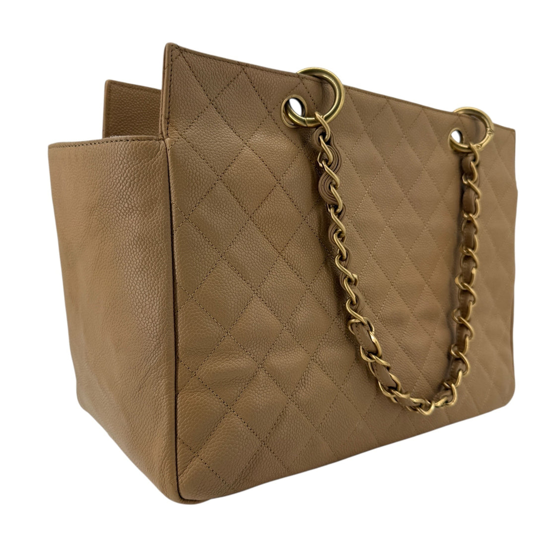 Chanel Caviar Quilted Grand Shopping Tote GST Beige | LuxLoveLouis