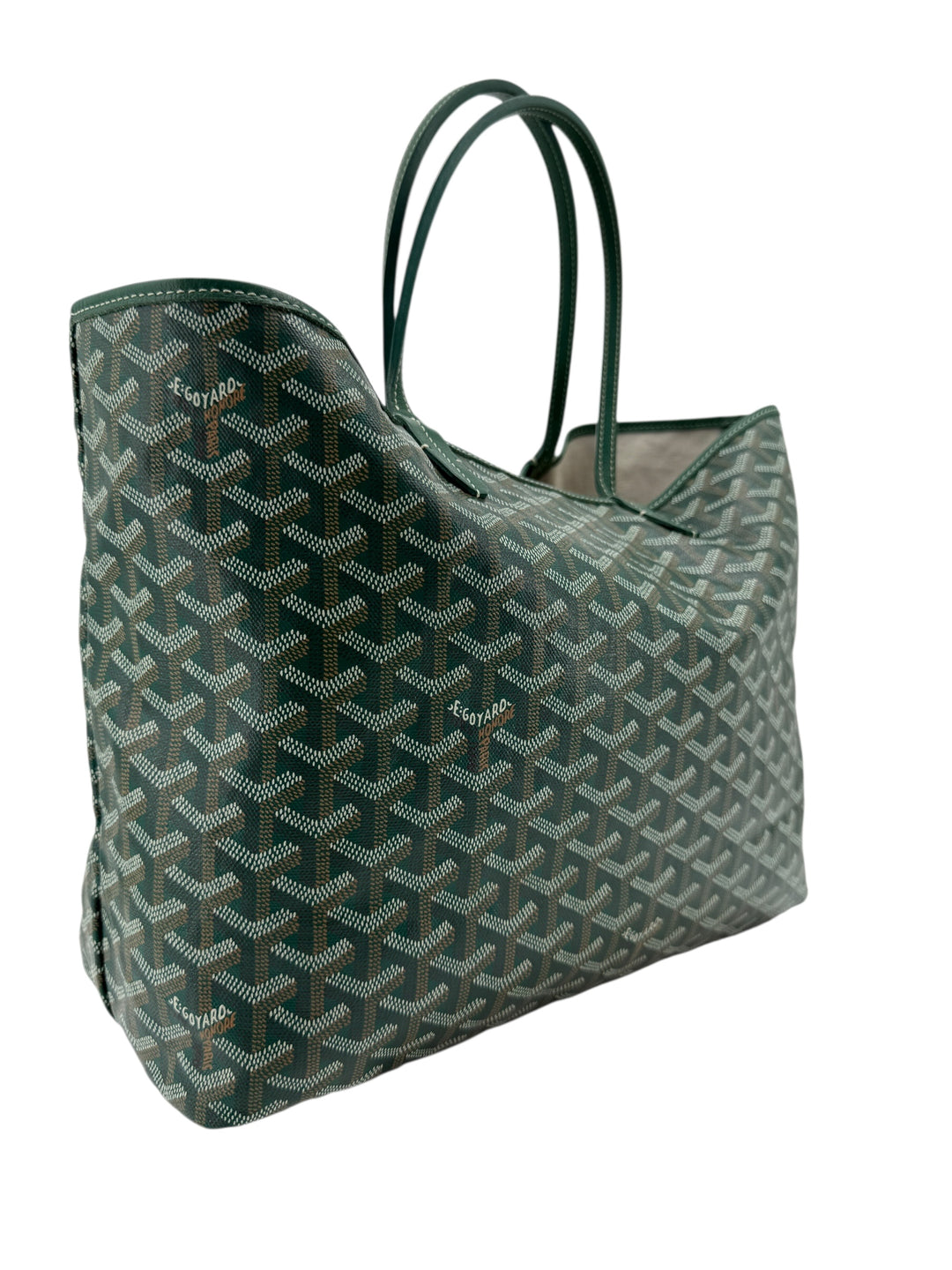 Goyard Green Goyardine Canvas Tote Bag with Leather Trim & Pouch | 2019 Collection