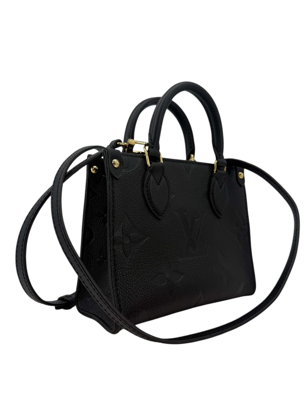 Louis Vuitton OnTheGo BB Monogram Empreinte Black | LuxLoveLouis, showcasing elegant black leather craftsmanship.