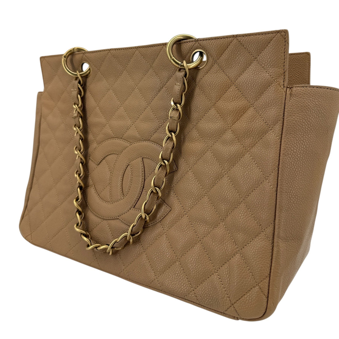 Chanel Caviar Quilted Grand Shopping Tote GST Beige | LuxLoveLouis