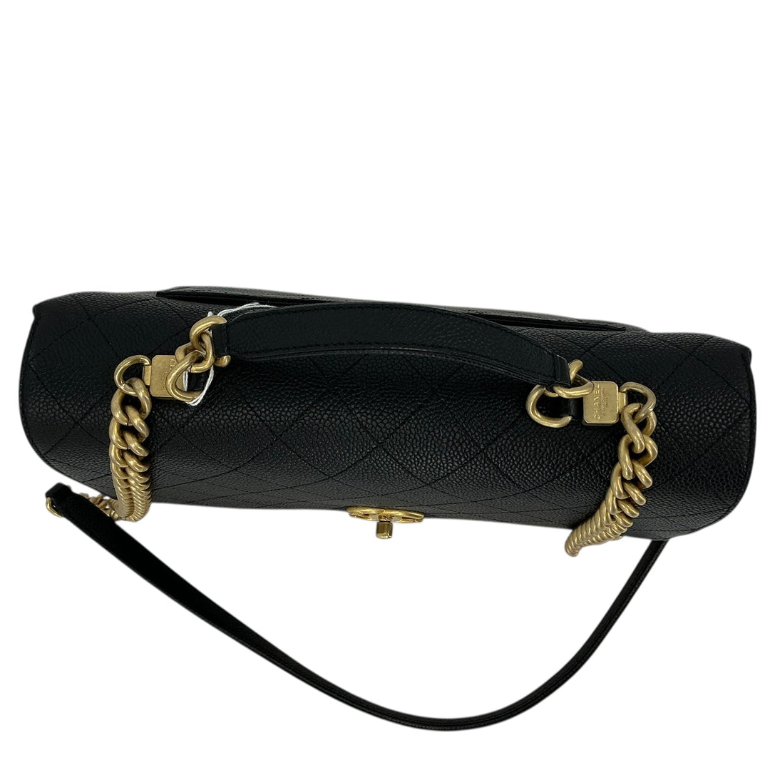 Chanel Chic Affinity Top Handle Bag Small Black Caviar Leather