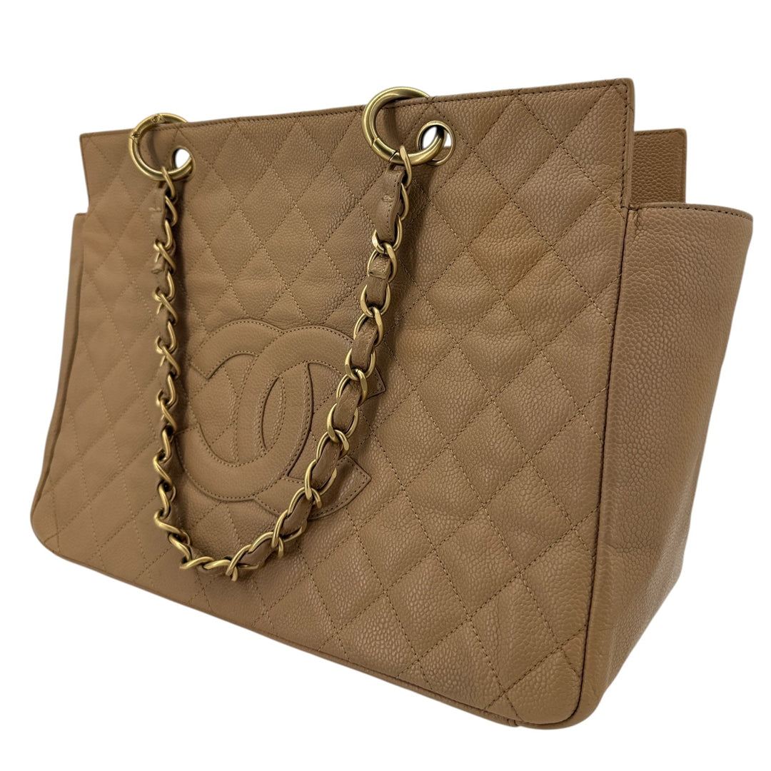 Chanel Caviar Quilted Grand Shopping Tote GST Beige | LuxLoveLouis