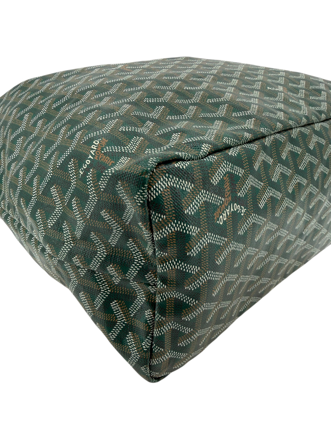 Goyard Green Goyardine Canvas Tote Bag with Leather Trim & Pouch | 2019 Collection