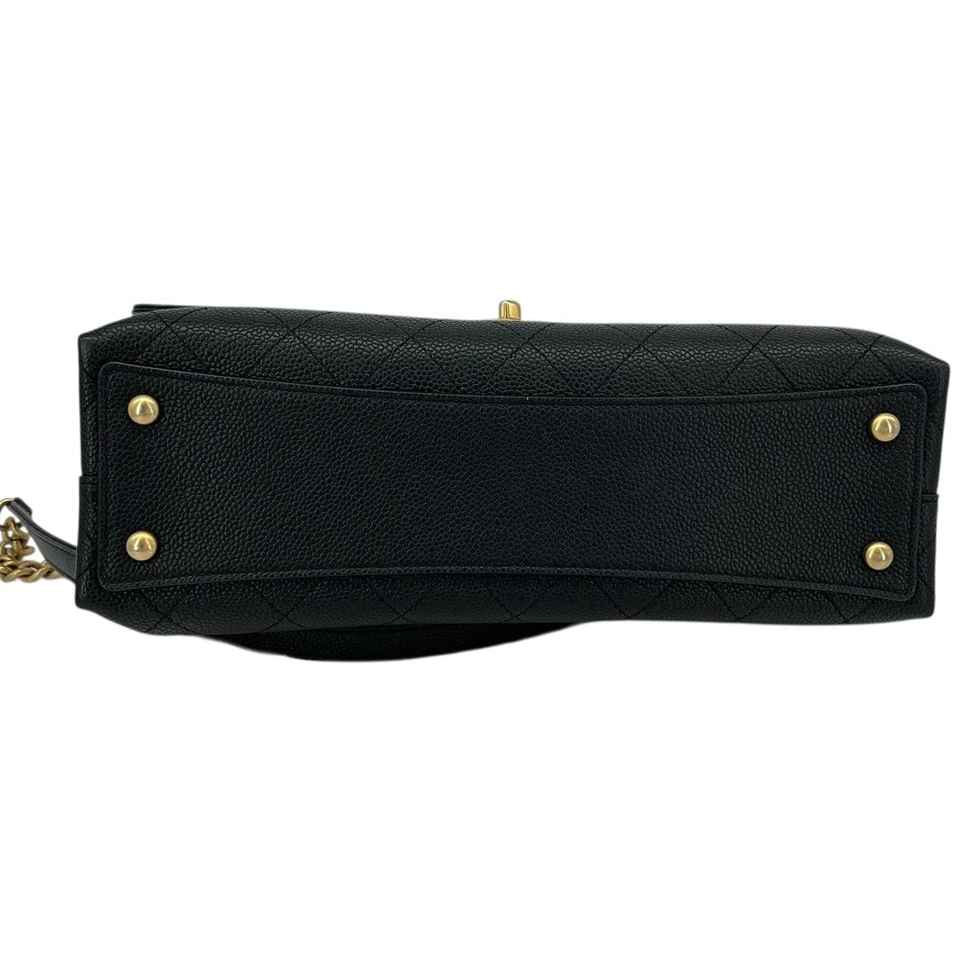 Chanel Chic Affinity Top Handle Bag Small Black Caviar Leather