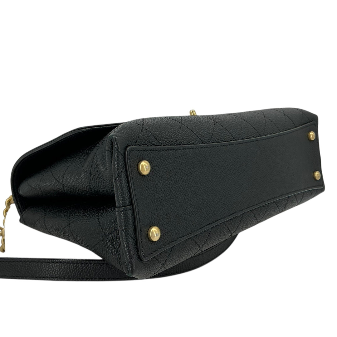 Chanel Chic Affinity Top Handle Bag Small Black Caviar Leather