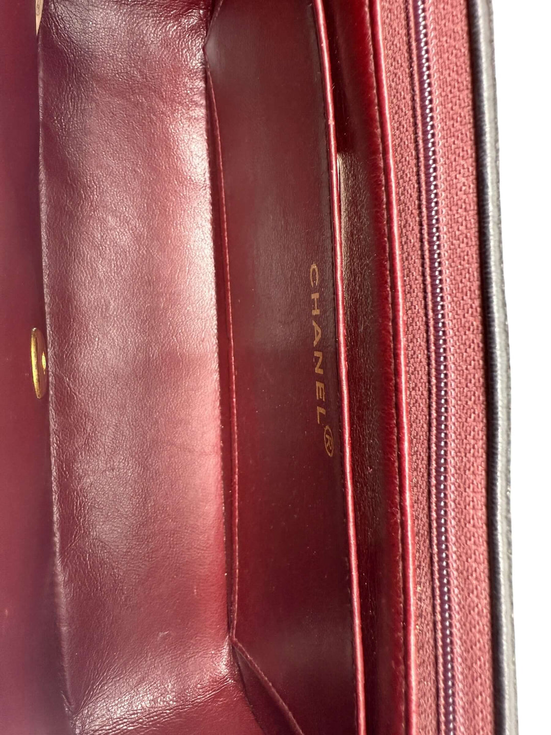 Chanel Diana 22 Small Black Lambskin Shoulder Bag | LuxLoveLouis interior view showcasing luxury craftsmanship.