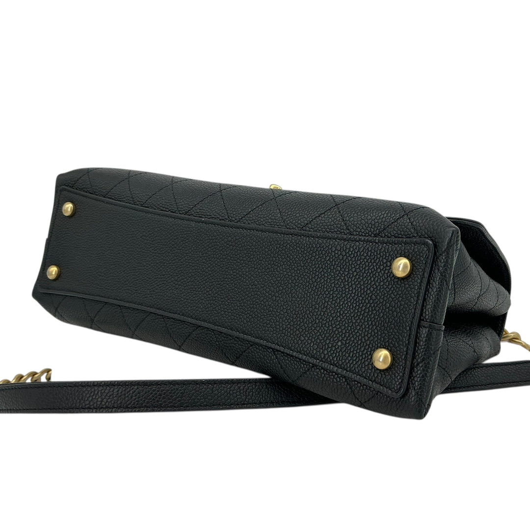 Chanel Chic Affinity Top Handle Bag Small Black Caviar Leather