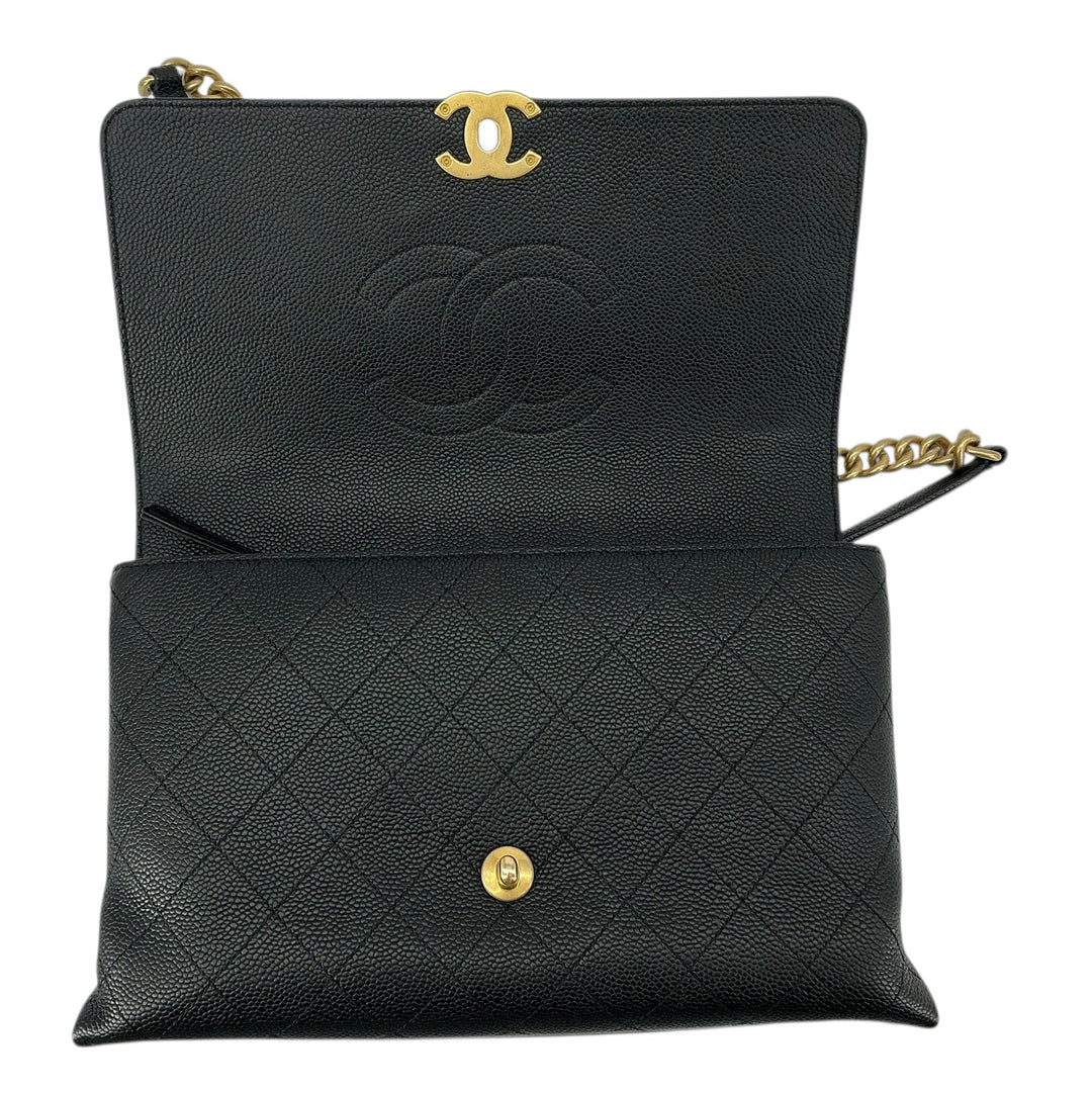 Chanel Chic Affinity Top Handle Bag Small Black Caviar Leather