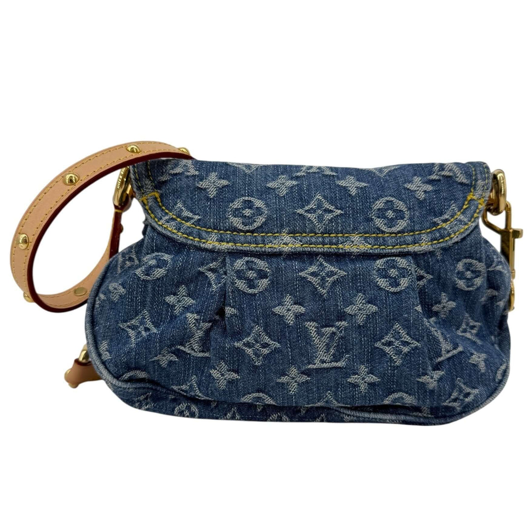 Louis Vuitton Monogram Denim Sunset Blue Bag | LuxLoveLouis in denim with studded strap, perfect for casual elegance.