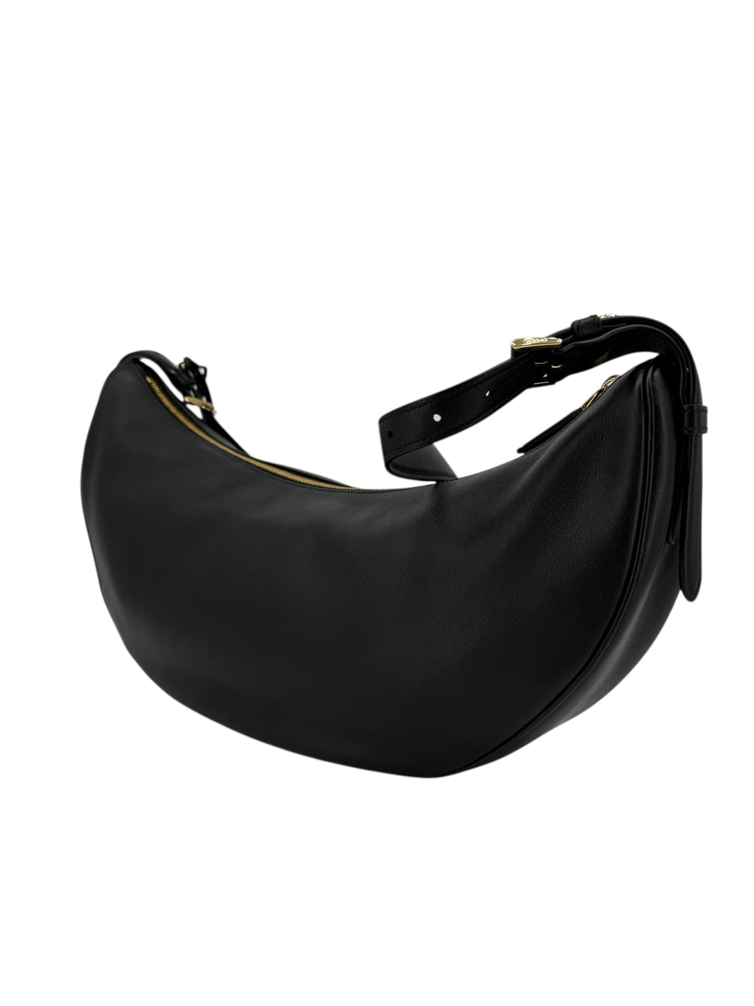 Prada Demi-Lune Large Leather Shoulder Bag Black | Authentic Luxury Handbag