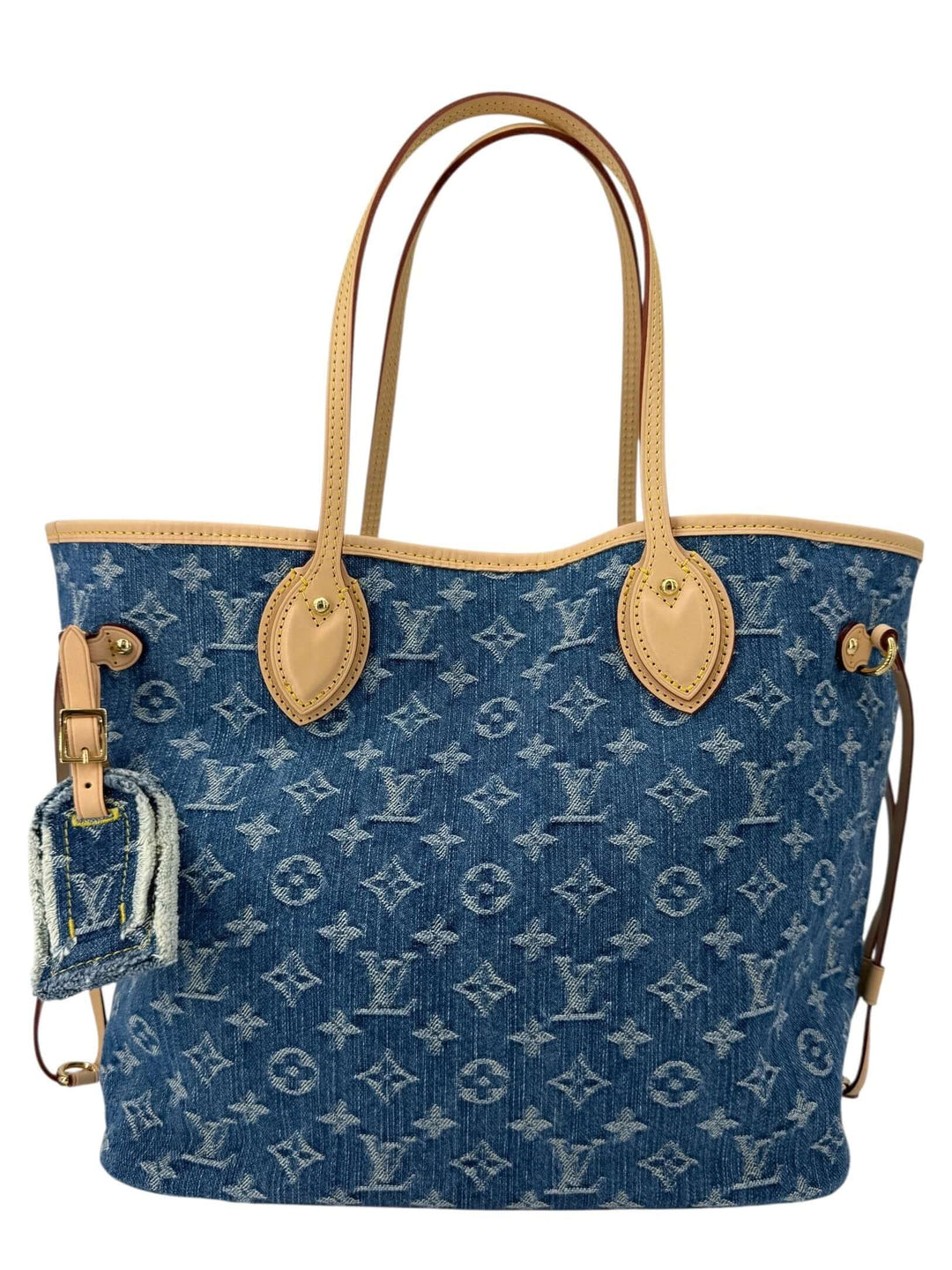 Louis Vuitton Neverfull MM Monogram Denim | LuxLoveLouis distinctive tote with denim and cowhide trim.