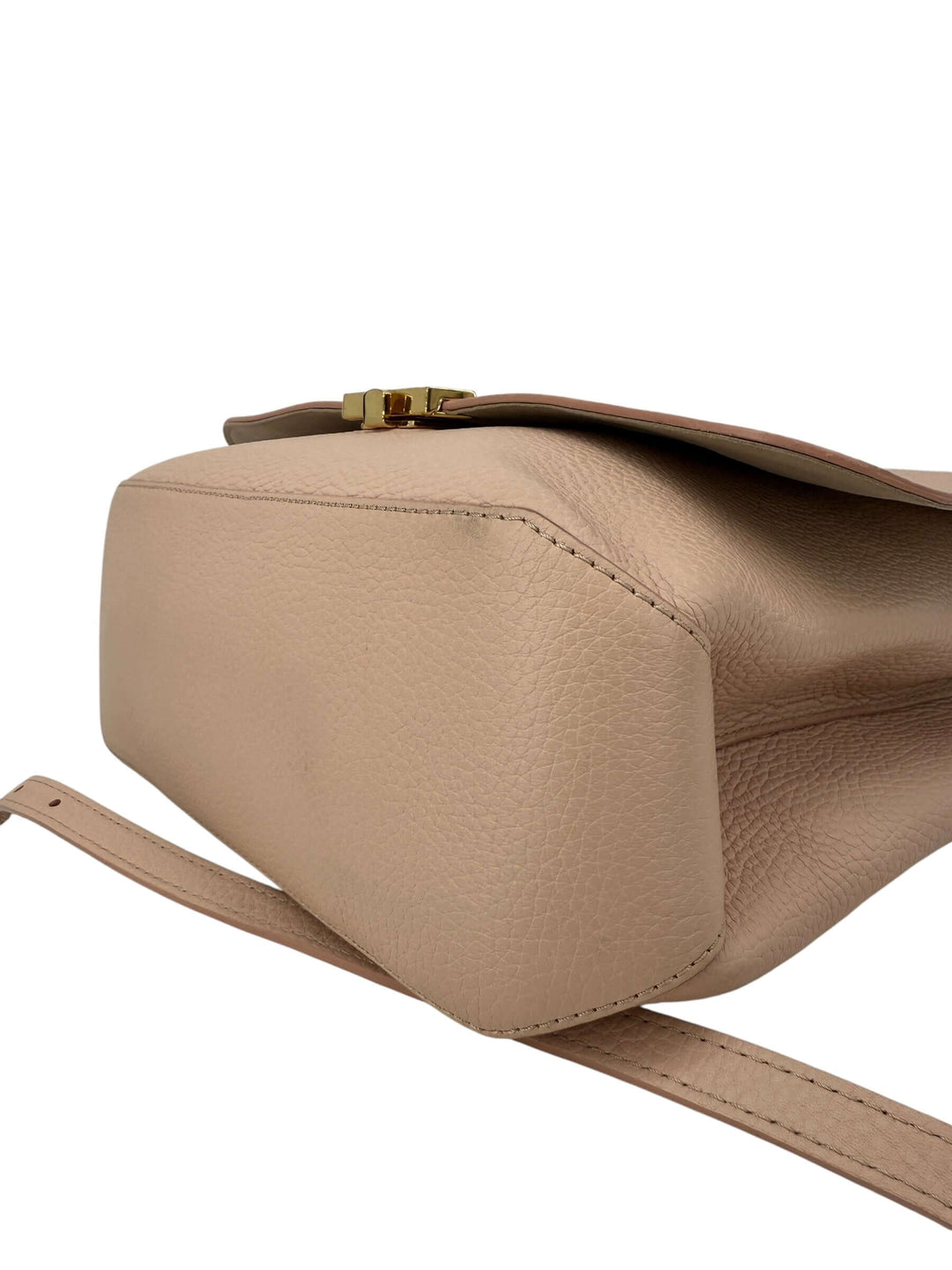 Louis Vuitton Taurillon Volta Magnolia Pink | Authentic | LuxLoveLouis side view showcasing soft structure and pebbled leather.