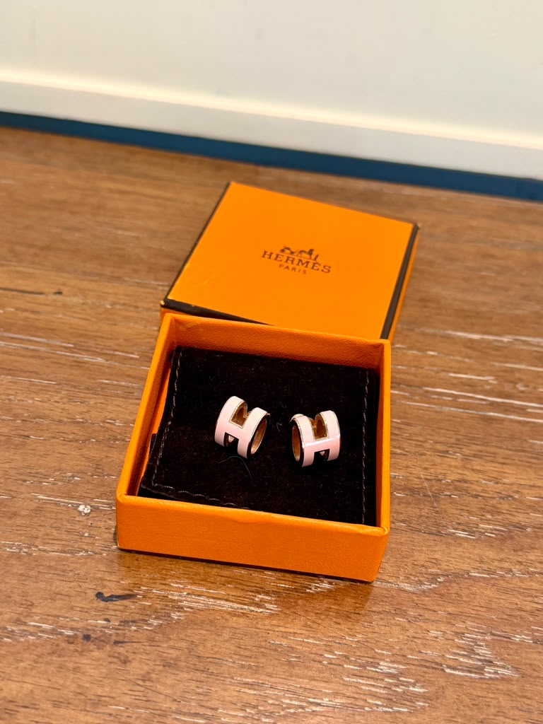 Hermes pink earrings