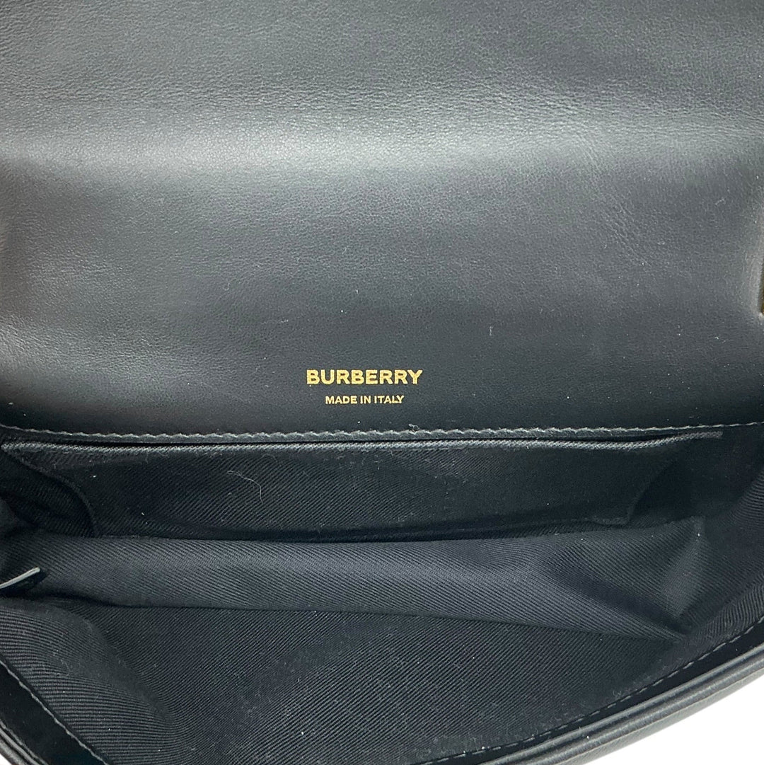 Burberry Mini Lola Bag black textile interior with Made in Italy stamp