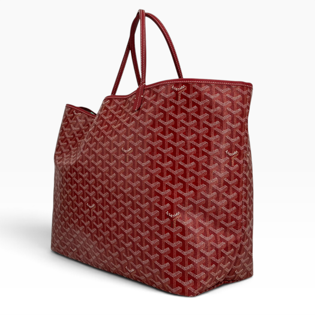 Goyard Saint Louis GM Red Goyardine tote rear angled view