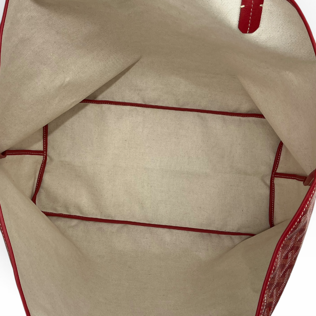 Goyard Saint Louis GM Red tote natural canvas interior