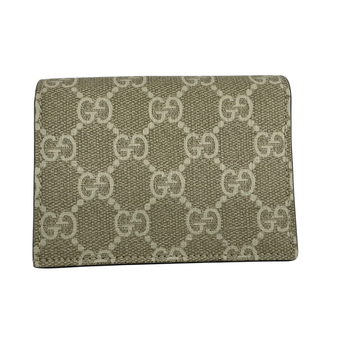 Gucci GG Marmont compact wallet beige GG Supreme canvas rear exterior