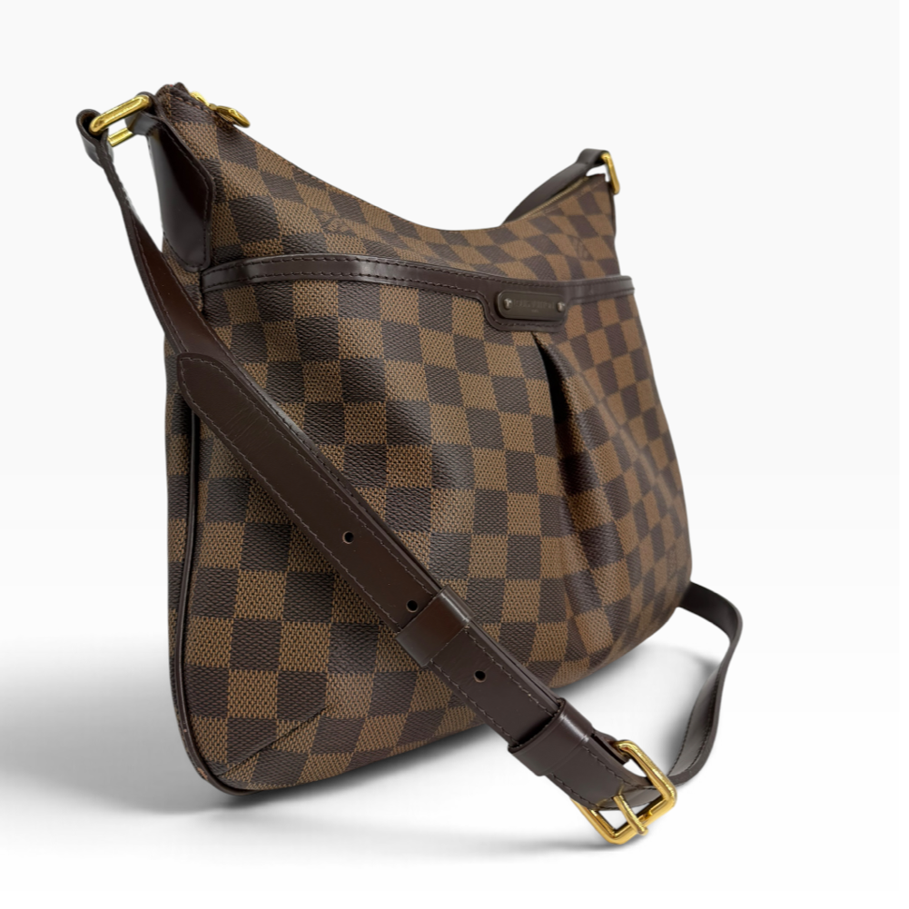 Louis Vuitton Bloomsbury PM Damier Ebene bag front left angle