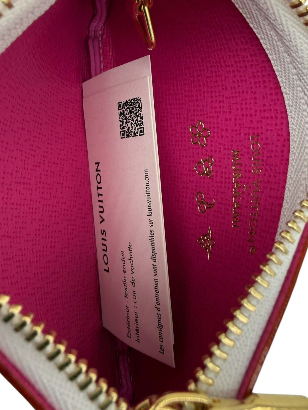 Louis Vuitton LV x TM multicolor key pouch interior view