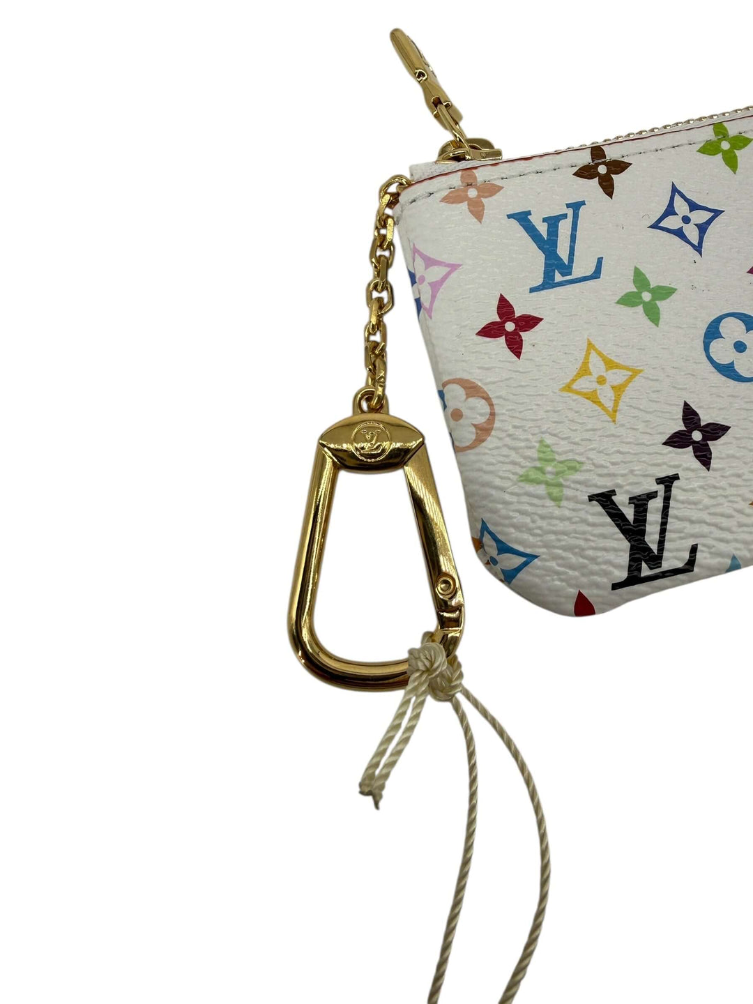 Louis Vuitton LV x TM multicolor key pouch zipper detail