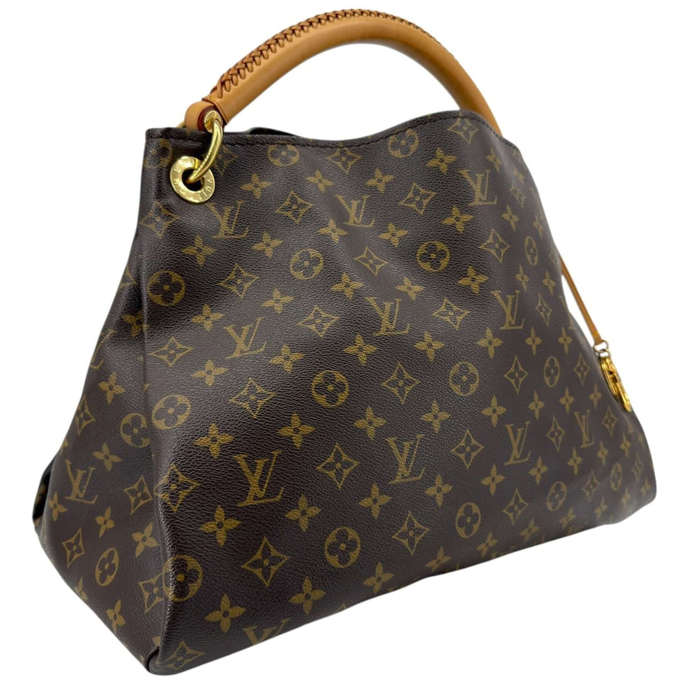 Louis Vuitton Monogram Artsy MM Shoulder Bag Brown with braided handle and gold-tone hardware
