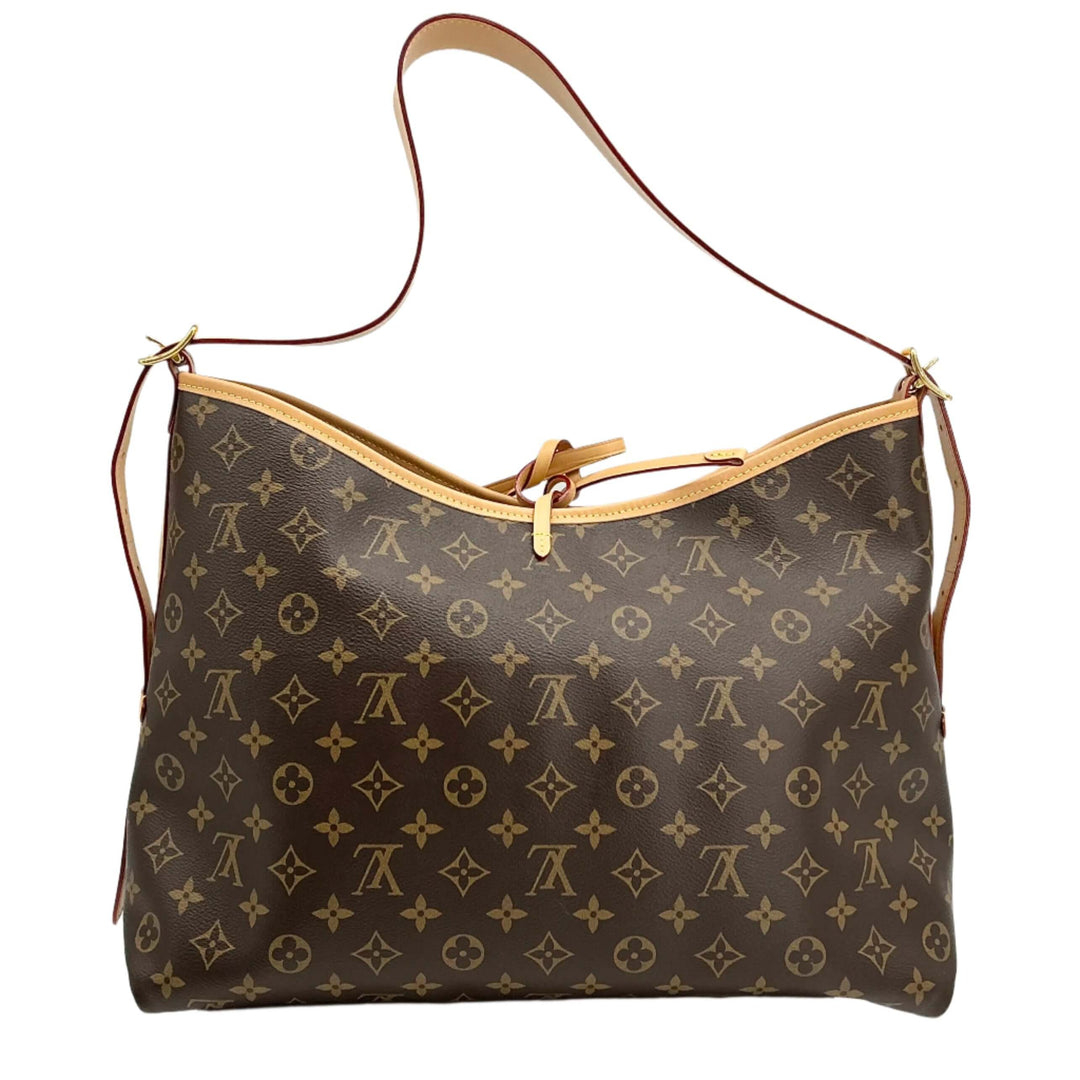 Louis Vuitton Monogram CarryAll MM Handbag featuring iconic monogram canvas and vachetta leather handles.