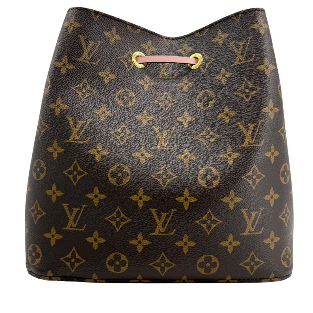 Louis Vuitton Monogram Néonoé MM bucket bag featuring iconic monogram design and gold hardware.
